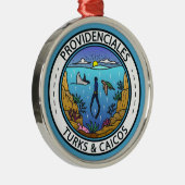 Providenciales Turks en Caicos Scuba Badge Metalen Ornament (Rechts)