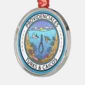 Providenciales Turks en Caicos Scuba Badge Metalen Ornament (Links)