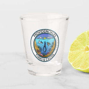 Providenciales Turks en Caicos Scuba Badge Shot Glas