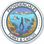 Providenciales Turks en Caicos Scuba Badge Sticker (Voorkant)