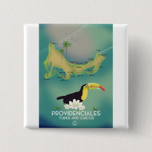 Providenciales Turks en Caicos Vierkante Button 5,1 Cm