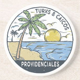 Providenciales Turks en Caicos Vintage Zandsteen Onderzetter