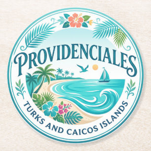 Providenciales Turks- en Caicoseilanden Ronde Kartonnen Onderzetter