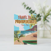 Providenciales vintage reisposter briefkaart (Staand voorkant)