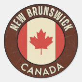 Province of New Brunswick Canada Ronde Sticker (Voorkant)