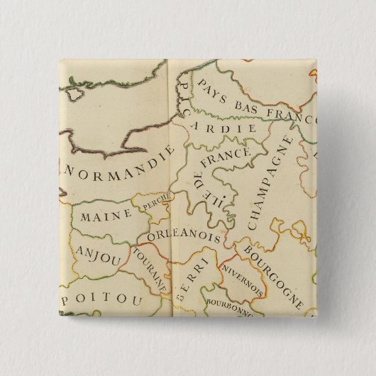 Provinces, Frankrijk Vierkante Button 5,1 Cm (Voorkant)