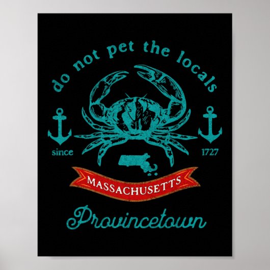 Provincetown Cape Cod M Krabben Vissen Vakantie So Poster (Voorkant)