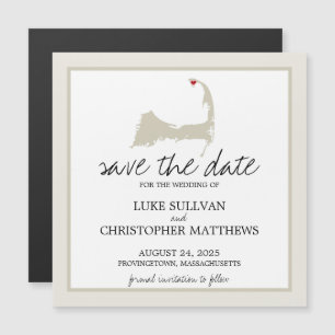 Provincetown Cape Cod Wedding Save the Date Magnetische Uitnodiging
