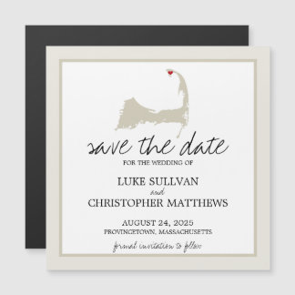 Provincetown Cape Cod Wedding Save the Date Magnetische Uitnodiging