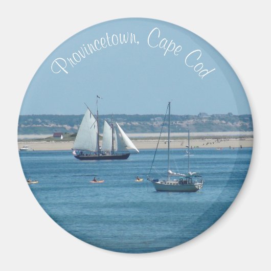 Provincetown Cape Cod Zeilboot Oceaan Foto Magneet (Voorkant)