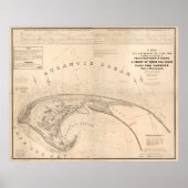  Provincetown en Truro MA Map (1836) Poster (Voorkant)