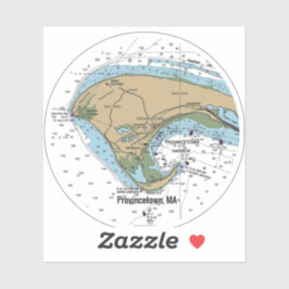 Provincetown MA Cape Cod Chart Sticker