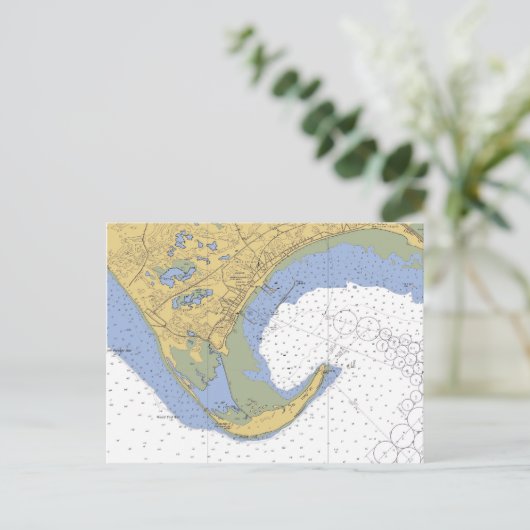 Provincetown MA Harbor Chart Briefkaart (Staand voorkant)