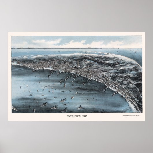 Provincetown, MA Panoramic Map - 1910 Poster (Voorkant)