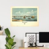 Provincetown Massachusetts 1877 Antiek Panorama Poster (Thuiskantoor)