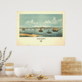 Provincetown Massachusetts 1877 Antiek Panorama Poster (Keuken)