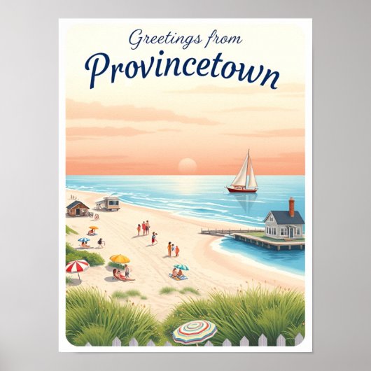 Provincetown, Massachusetts – Cape Cod Stranden Poster (Voorkant)