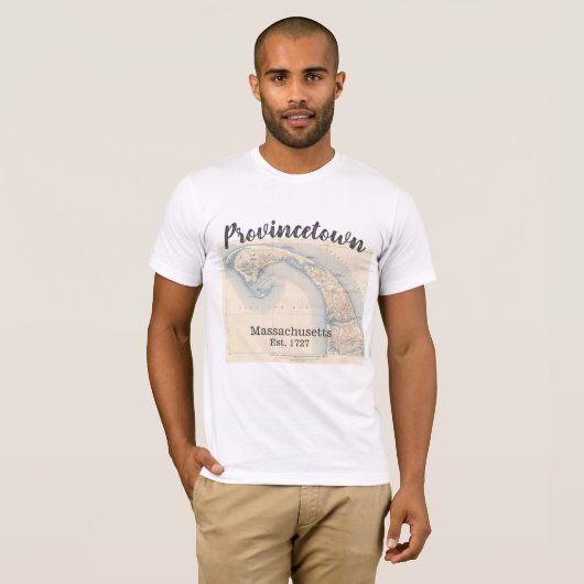 Provincetown Massachusetts Map, mannen T-shirt (Voorkant volledig)