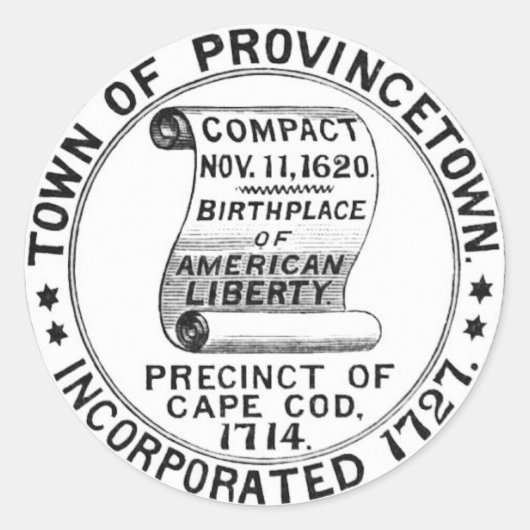 Provincetown Massachusetts Town Seal Round Sticker (Voorkant)