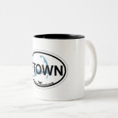Provincetown Oval Design. Tweekleurige Koffiemok (Voorkant rechts)