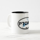Provincetown Oval Design. Tweekleurige Koffiemok (Voorkant links)