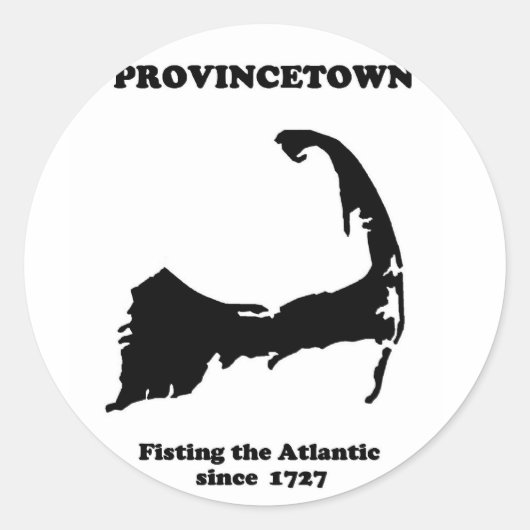 Provincetown - Vuisten van de Atlantische Oceaan s Ronde Sticker (Voorkant)