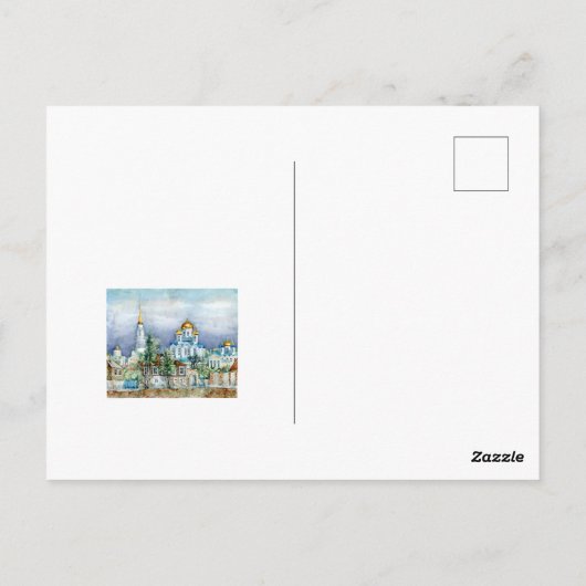 Provinciaal klein stadje Zadonsk aquarelle Briefkaart (Achterkant)