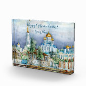 Provinciaal klein stadje Zadonsk aquarelle Fotoblokken (Rechts)