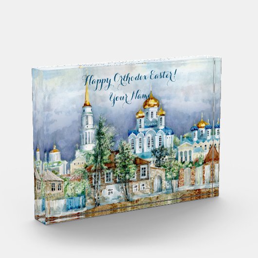 Provinciaal klein stadje Zadonsk aquarelle Fotoblokken (Links)