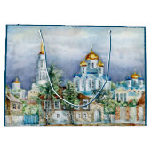 Provinciaal klein stadje Zadonsk aquarelle Groot Cadeauzakje (Achterkant)