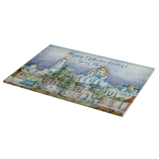 Provinciaal klein stadje Zadonsk aquarelle Snijplank (Hoek)