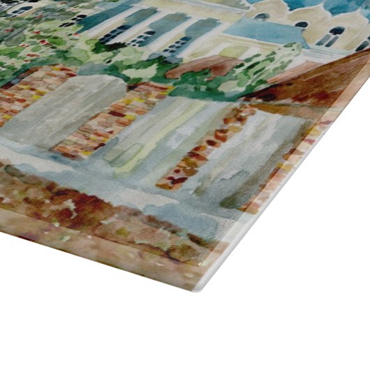 Provinciaal klein stadje Zadonsk aquarelle Snijplank (Hoek)