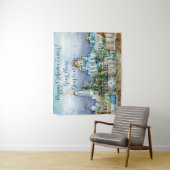 Provinciaal klein stadje Zadonsk aquarelle Wandkleed (In situ)