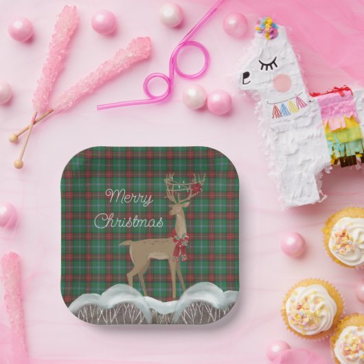 Provinciaal Manitoba Tartan en kerstfeestdag Papieren Bordje (Feest)