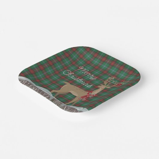 Provinciaal Manitoba Tartan en kerstfeestdag Papieren Bordje (Gebogen)
