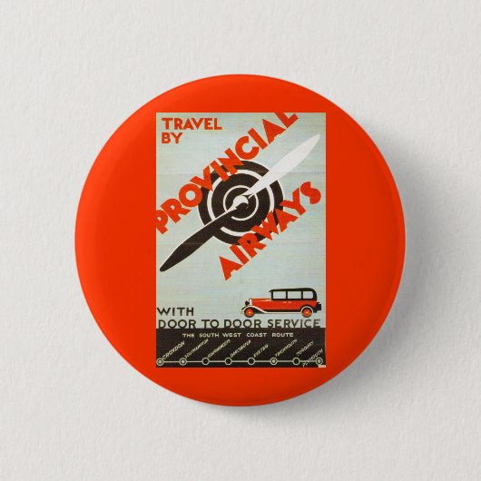 Provincial Airways Ronde Button 5,7 Cm (Voorkant)