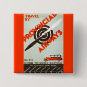 Provincial Airways Vierkante Button 5,1 Cm (Voorkant)