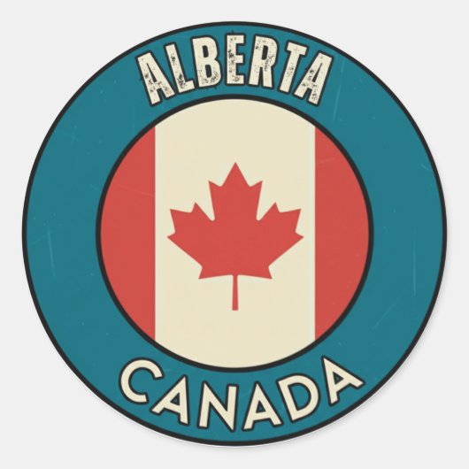 Provincie Alberta Canada Ronde Sticker (Voorkant)