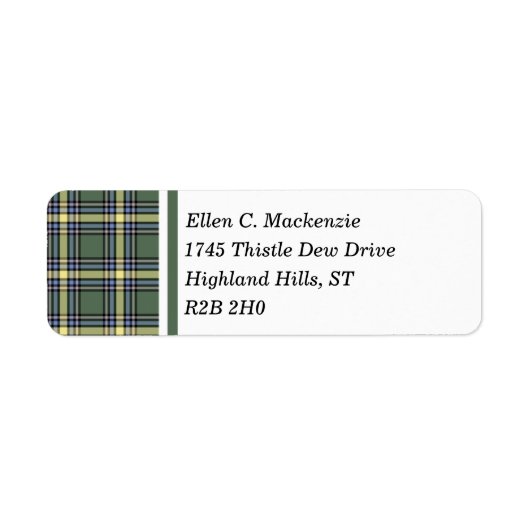 Provincie Alberta Canada Tartan Etiket (Voorkant)