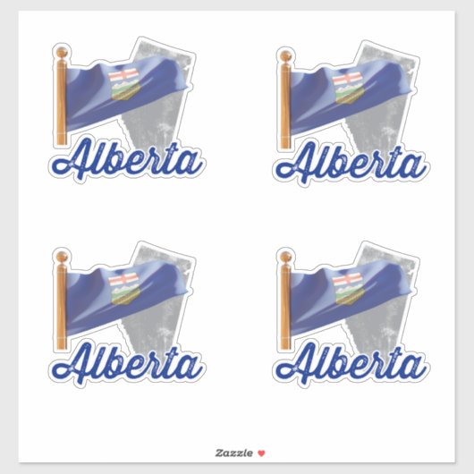 Provincie Alberta en Vlag Sticker (Vel)