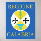 Provincie Calabria Vlag Poster (Voorkant)