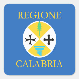 Provincie Calabria Vlag Vierkante Sticker