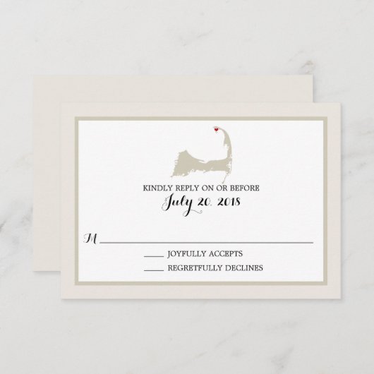 Provincie Cape Cod | Bruiloft RSVP (Voorkant / Achterkant)