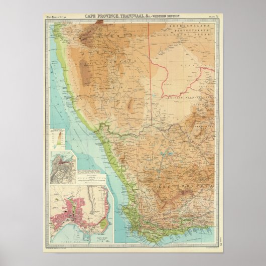 Provincie Cape, Transvaal, western gedeelte Poster (Voorkant)