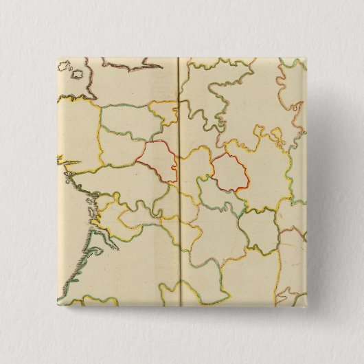 Provincie, Franse lijn Vierkante Button 5,1 Cm (Voorkant)