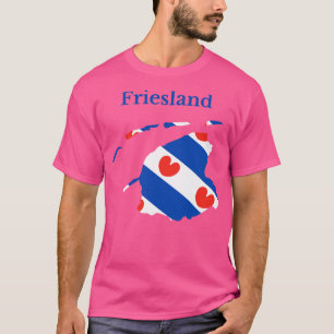 Provincie Friesland Kaart Vlag Nederland T-shirt