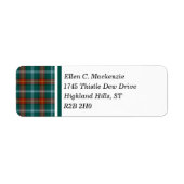Provincie Manitoba Canada Tartan Etiket (Voorkant)