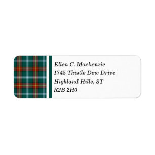 Provincie Manitoba Canada Tartan Etiket
