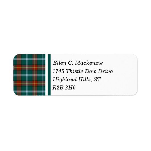 Provincie Manitoba Canada Tartan Etiket (Voorkant)