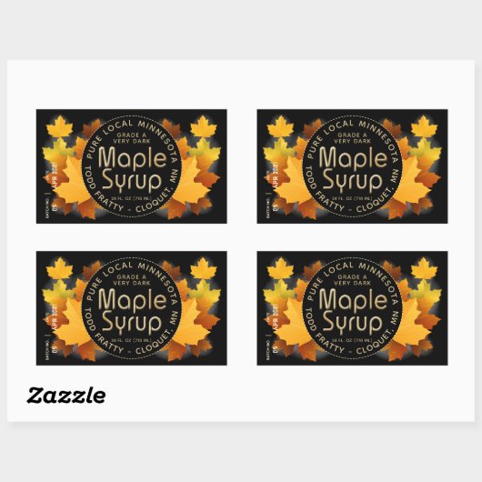 Provincie Naam Batch en Datum MAPLE STROOP LABEL (Vel)